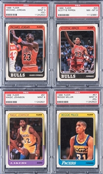 1988-89 Fleer Basketball PSA Graded Card Collection (4) 